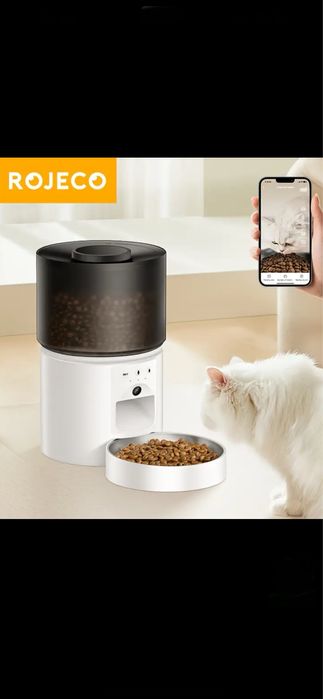 Hranitor/Dispenser inteliget, Cu Camera HD pt caini si pisici, NOU