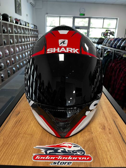 Мото каска SHARK SPARTAN CARBON RAVE ,вградени очила,S 55-56см