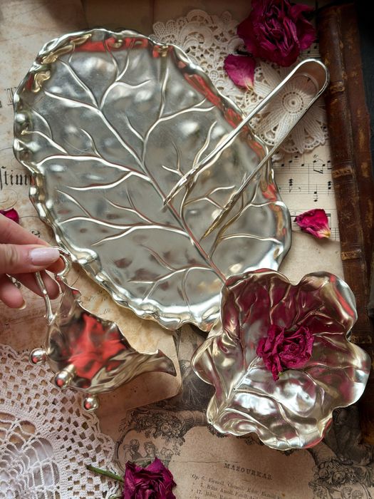 Посребрен сет WMF поднос, латиера, захалница, щипка