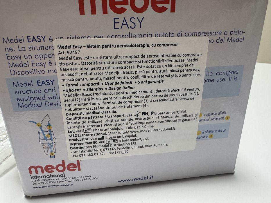 Aparat aerosoli Medel Easy imprcabil, cu compresor