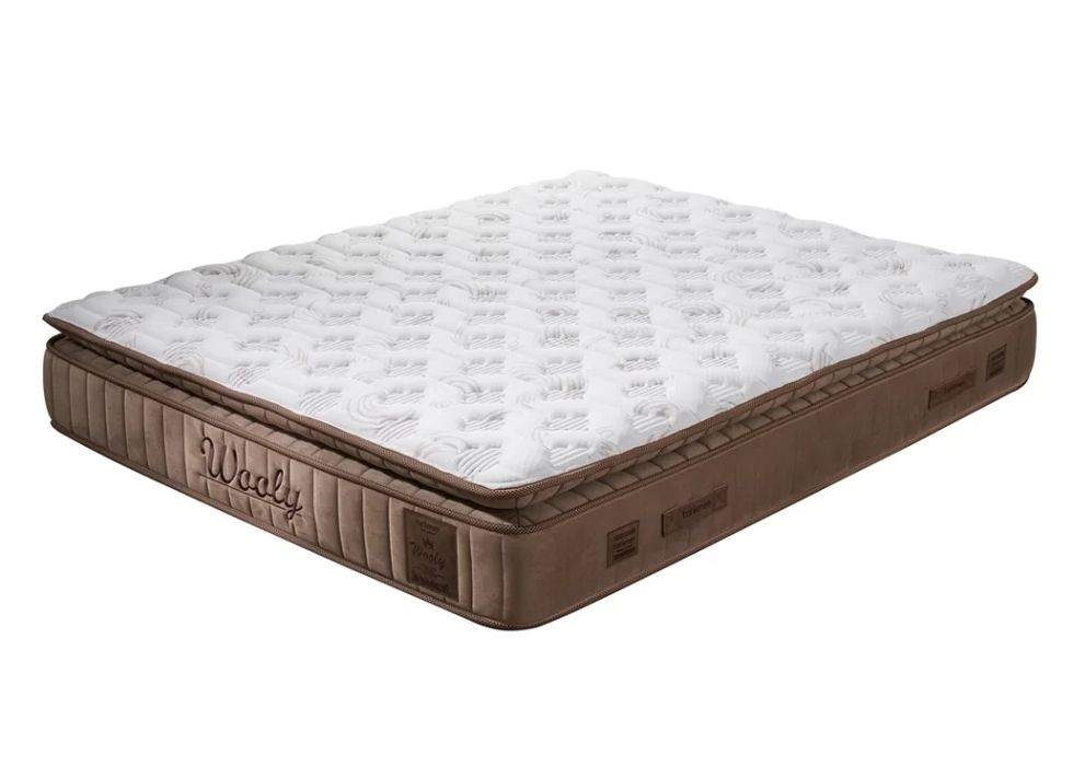 Тапицирано легло Wooly Кафява Охра с луксозен матрак