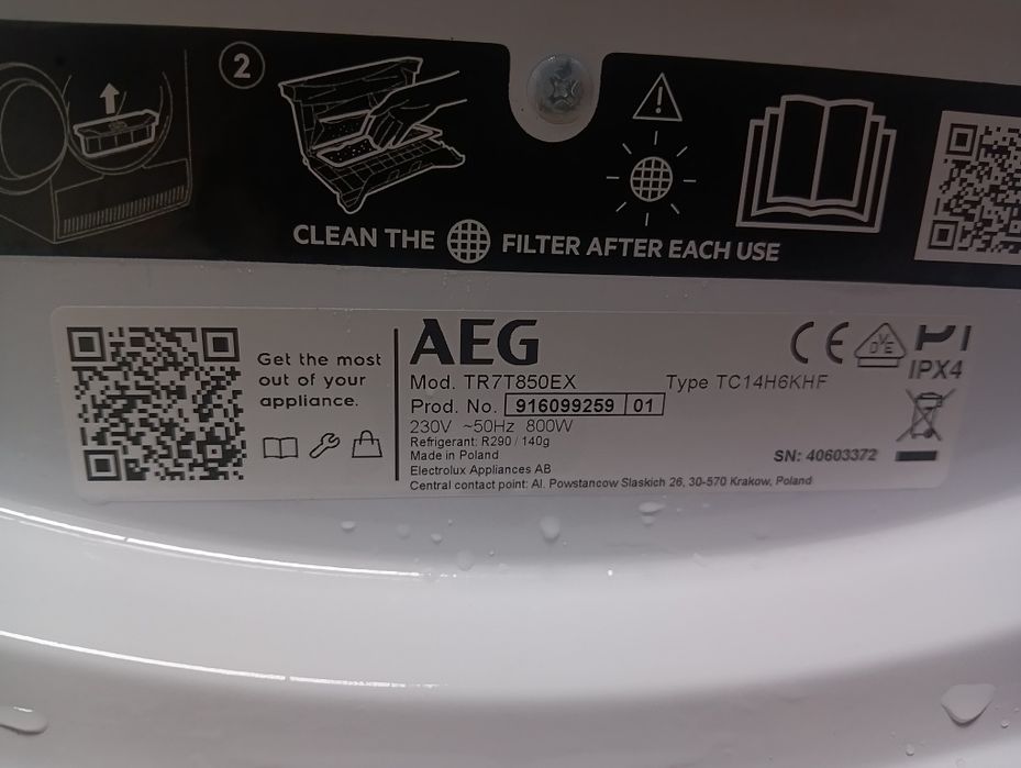 Като нова сушилня с термопомпа АЕГ Aeg Series 7000 A+++ 8кг Гаранция!