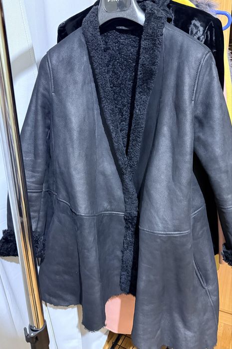 Пухкаво палто С размер. С естествени пера от щраус