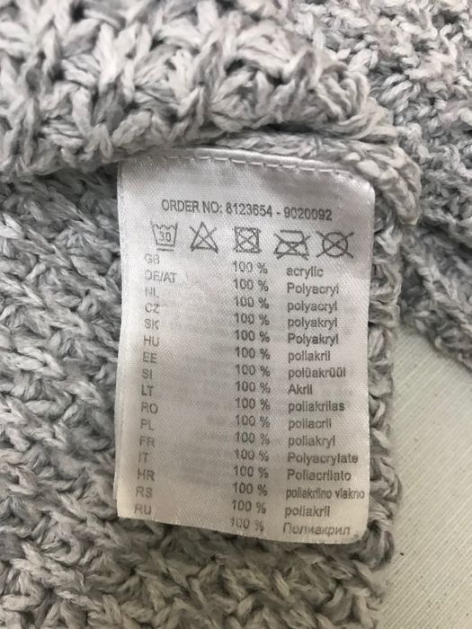 Pulover alb-gri S