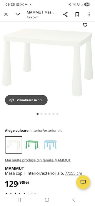 Set Masa + 2 scaune  Ikea pt copii