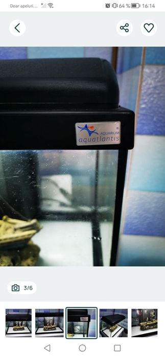 Vând acvariu 60x30x30 complet echipat