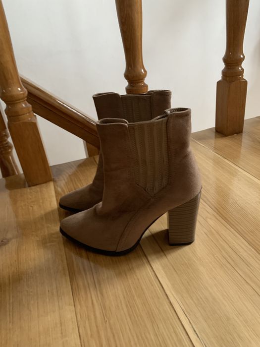 Botine maro toc patrat, nr 38