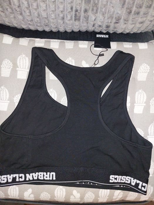 Дамско черно памучно спортно бюстие URBAN CLASISiCS M
