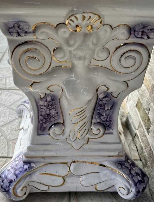 Impozanta amfora cu piedestal-email cobalt-meduze-Olanda