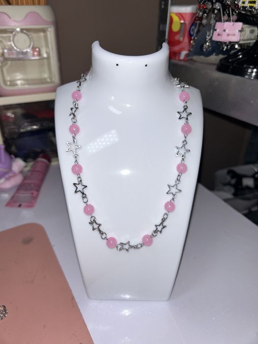 Pink stat necklace