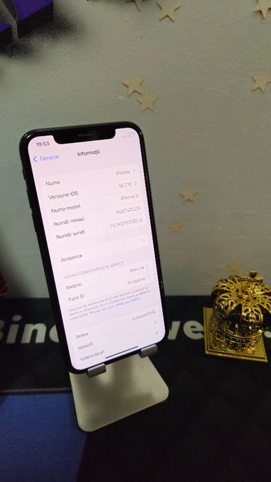 iPhone X Black 256GB Baterie Originală:71%.Preṭ fix!
