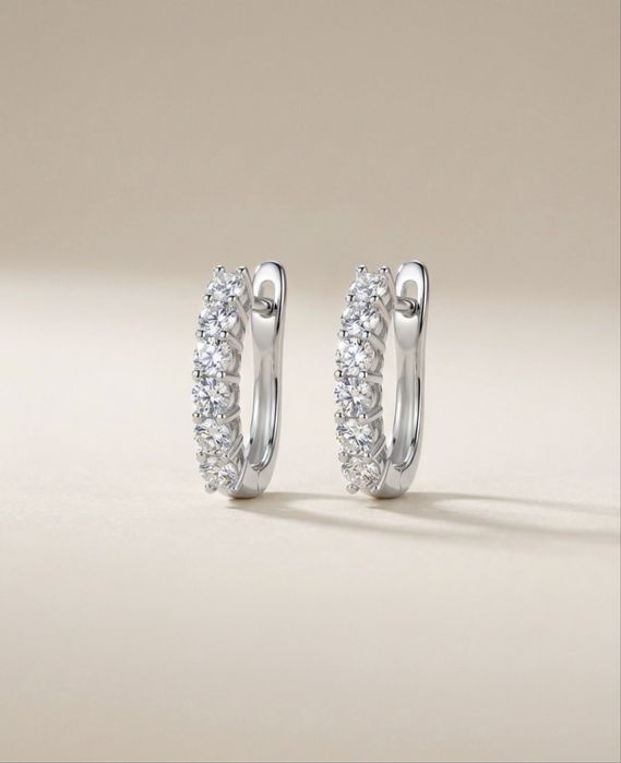 Серьги серебро с муассанитами