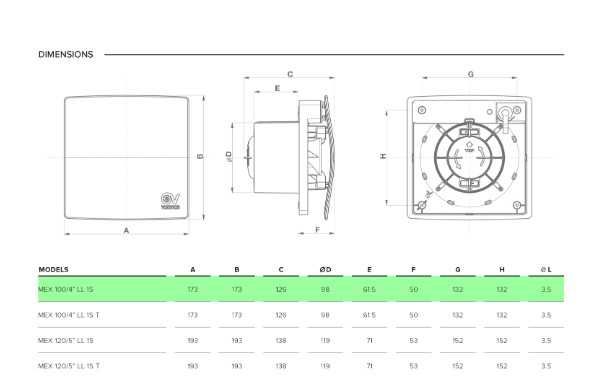 Вентилатор Vortice Punto Evo Flexo MEX 100/4 LL 1S T, 9 W, 220 V