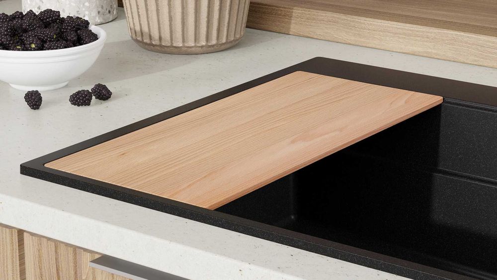 Черна кухненска мивка от гранит Осло 80 Max Multilevel 780 x 530 mm