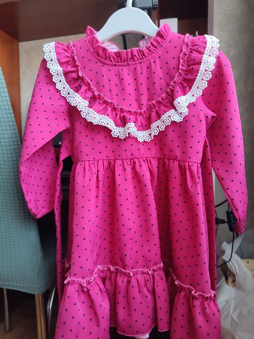 Платья для девочки, нарядная джинсовая рубашка