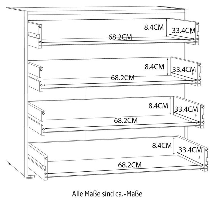 Comodă cu 4 sertare FORTE