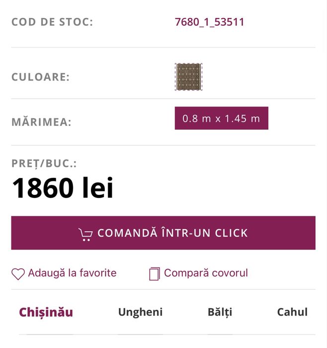 Vand covor Moldavela 080x145