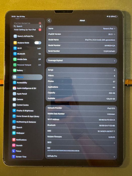 Ipad pro 12.9 2021 256gb (cellular)