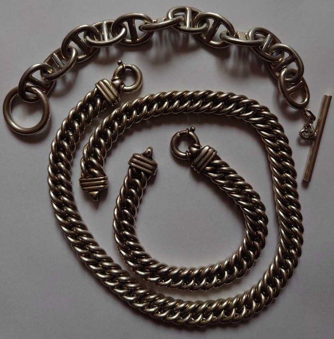 Set lanț și brățară argint plus brățară aproape 200 grame