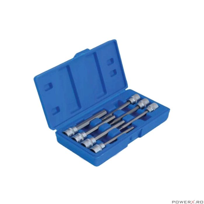 Trusa chei hexagonale 3/8", H3-H10, lungi 110 mm, 7 piese, Satra