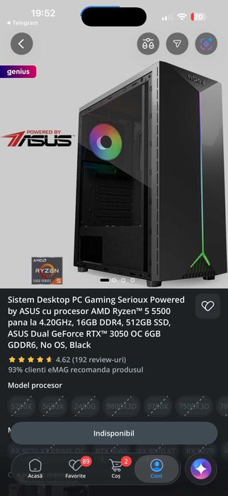 Pc Serioux Ryzen 5 5500, 16 GB RAM, Nvidia 3050 - IN GARANTIE