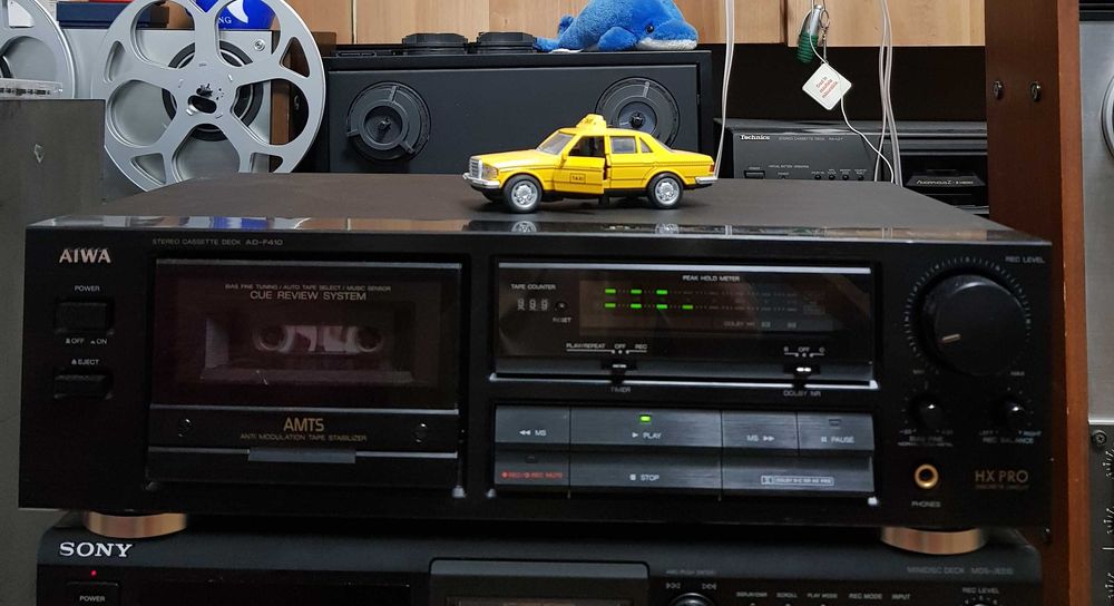 Casetofon Deck Stereo Vintage AIWA AD F410 BLACK (Made in Japan)