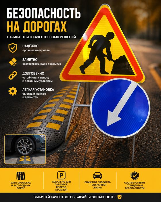 Дорожные знаки по ГОСТУ АСТАНА Барьерные ограждения