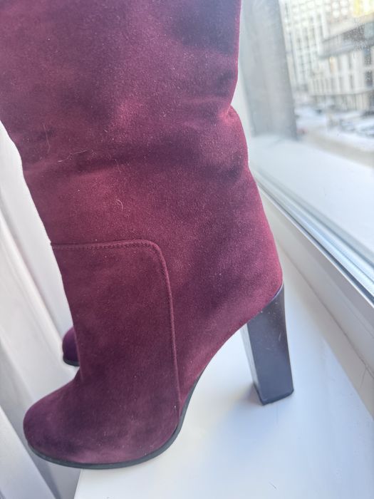 Сапоги зимние замшевые бордовые 38 размер