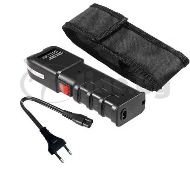 Мощен електрошок за самозащита с вграден фенер