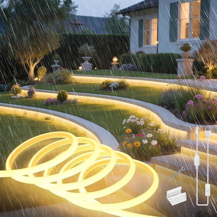 Bandă neon led flexibilă 5m - alb cald