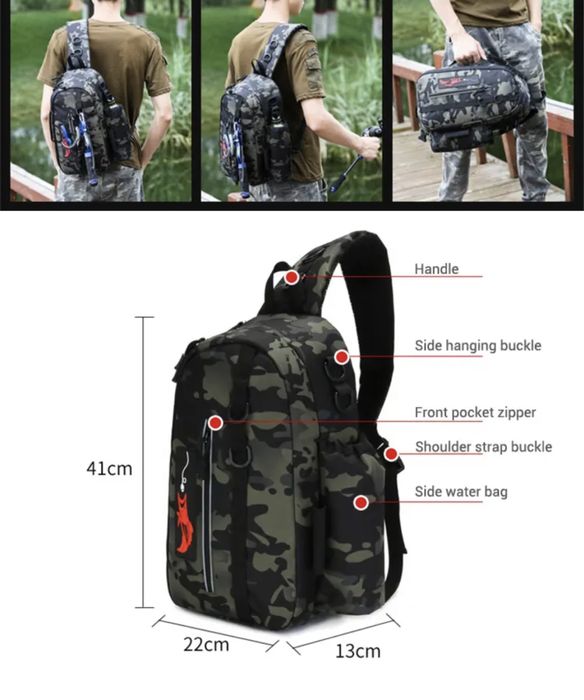 мъжка чанта за спининг Daiwа джобове за риболовни принадлежности