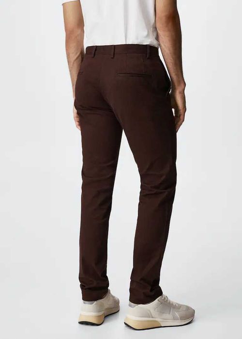 Pantaloni chino slim fit din serj  - 40 | culoare rosu vin