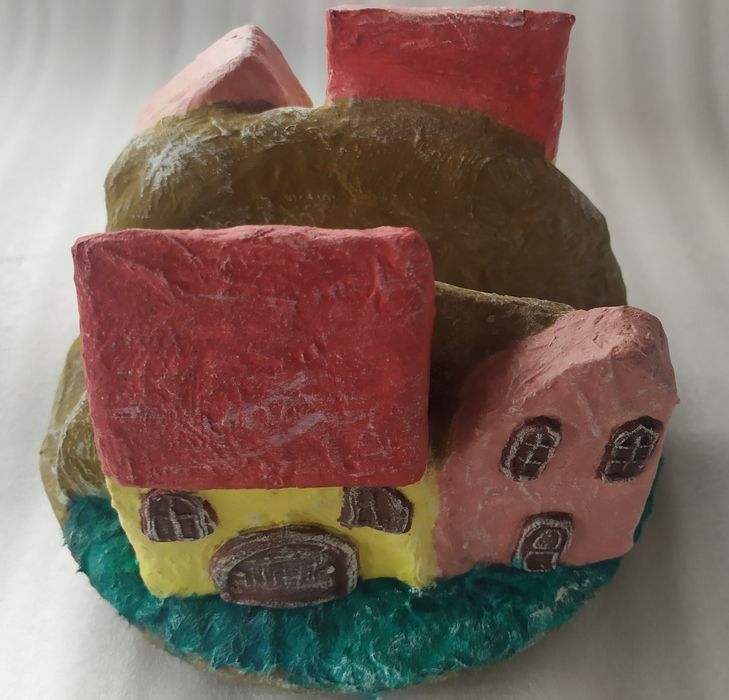 Салфетник с декорация от къщички