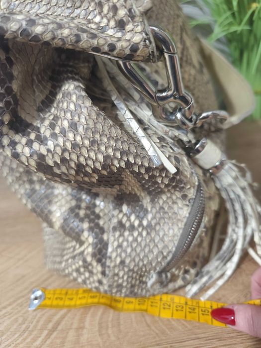 Комплект от ПИТОНОВА КОЖА -чанта за рамо и колан. Италия