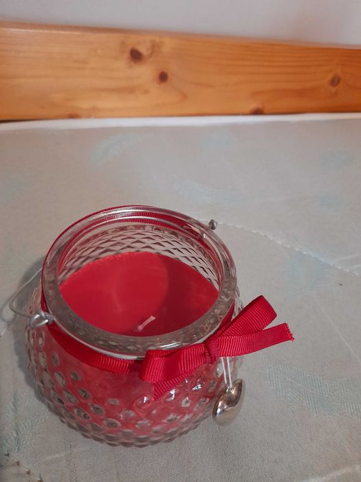 Lumanare in bol rotund de sticla