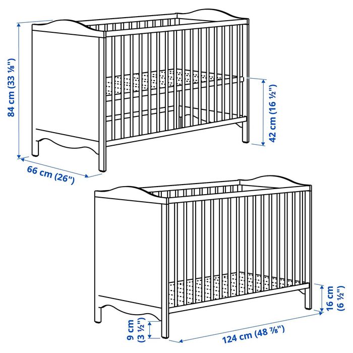 IKEA SMÅGÖRA Бебешко креватче (кошара) + Матрак