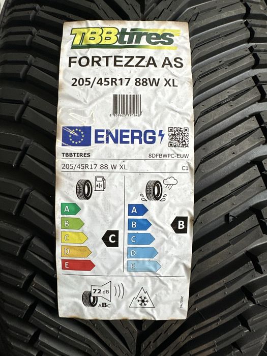Нови всесезонни гуми TBB TIRES FORTEZZA AS 205/45R17 88W XL БОРД 2054517
