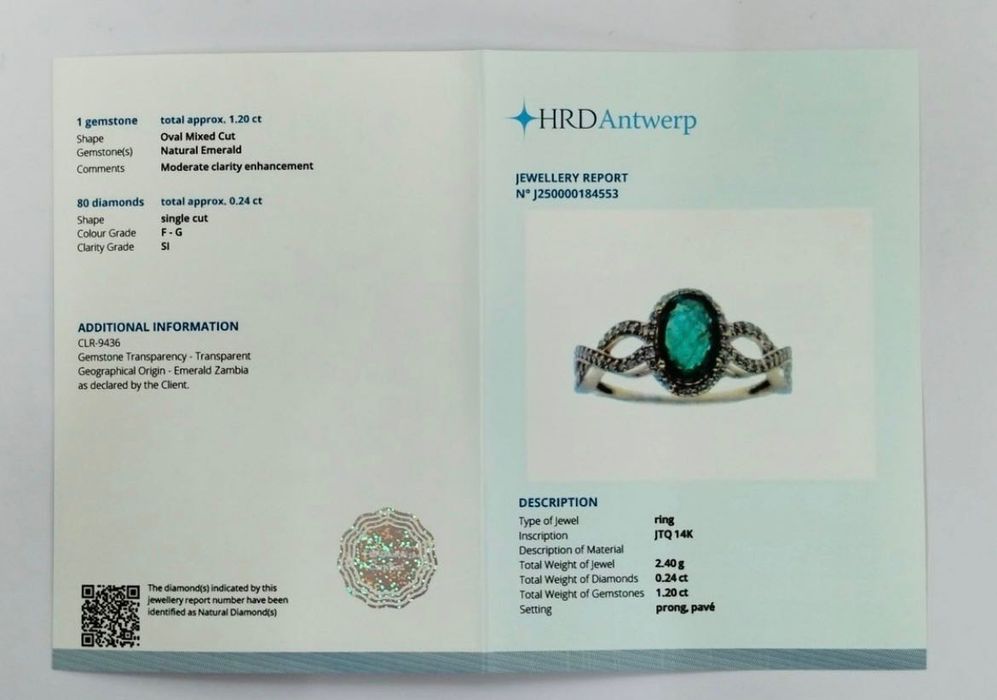 Inel din aur cu smarald si cu diamante