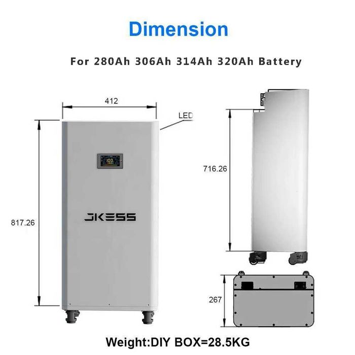 16kWh 17kWh литиева батерия акумулатор за соларна система lithium cell battery solar system ESS LCD JK active balance 2A BMS LiFePO4 LFP 15kWh