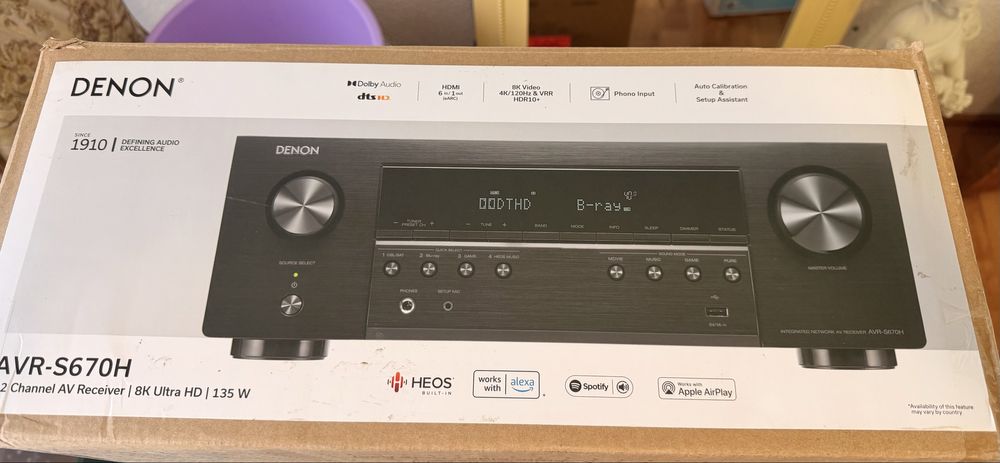 Receiver AV 5.2 Denon AVR-S670H – 8K, HDR10+, Wi-Fi, HEOS