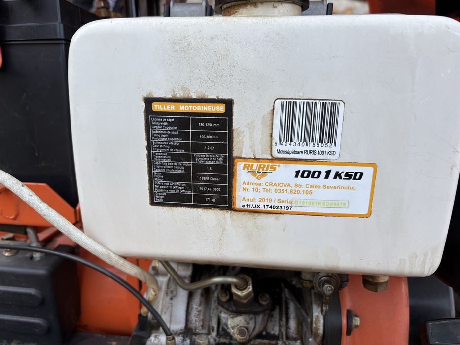 Motocultor Ruris 1001 KSD 11cp