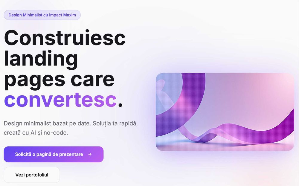 Creare Site Web, Landing Page, Pagină de Prezentare