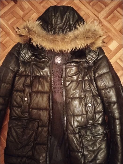 Кожаный пуховик оригинал