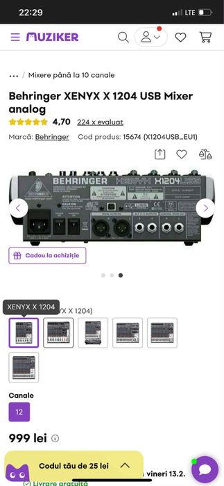 Vand mixer behringer xenyx