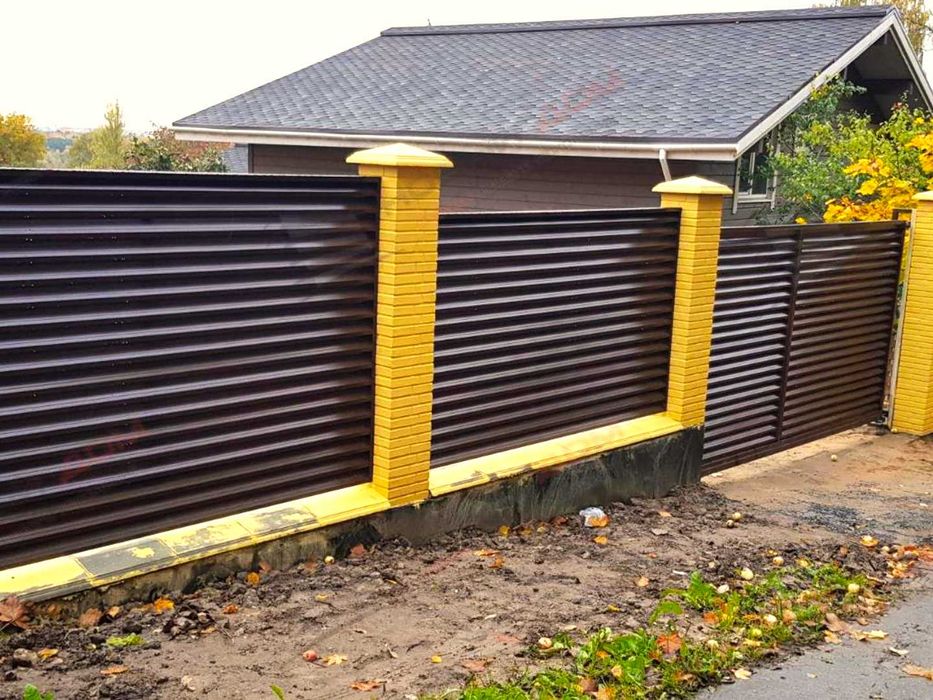 Забор жалюзи горизонтальный