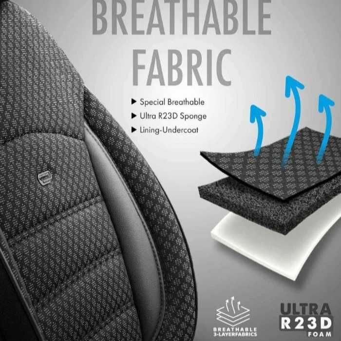 Тапицерия за седалки Otom Sport Plus, PLS101, Черно/сиво