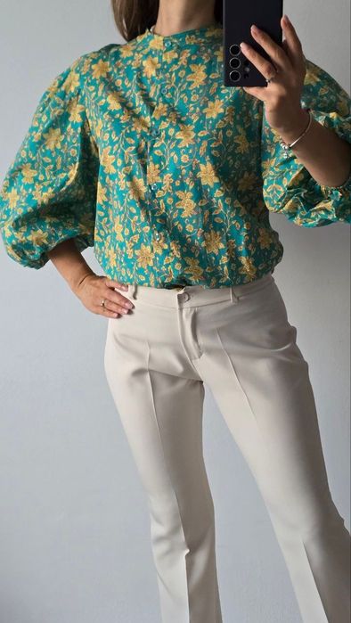 Compleu dama pantaloni stofa si camasa bumbac