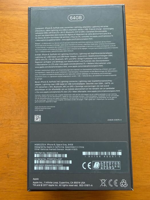 Apple iPhone 8 64 GB space grey + оригинална кутия
