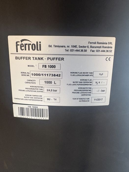 CENTRALA COMBUSTIBIL SOLID 45 kw + PUFER 1000 l FERILI