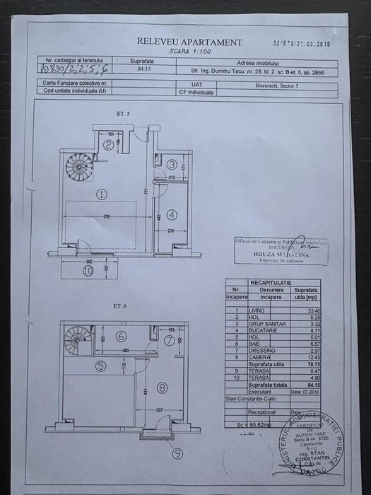 Duplex de inchiriat etaje 5 si 6 2 camere